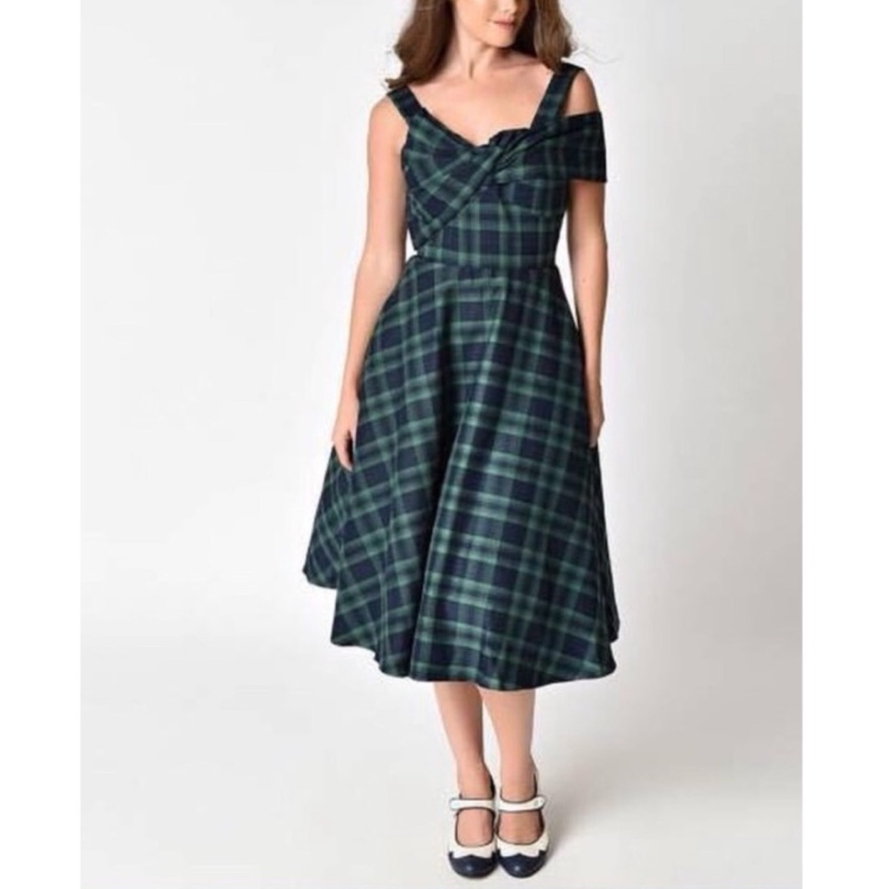 Rebel Love Asymmetrical Plaid Swing Dress